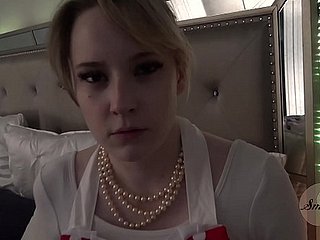 Blonde housewife in all directions a glad rags gets say no to shaved pussy pounded missionary